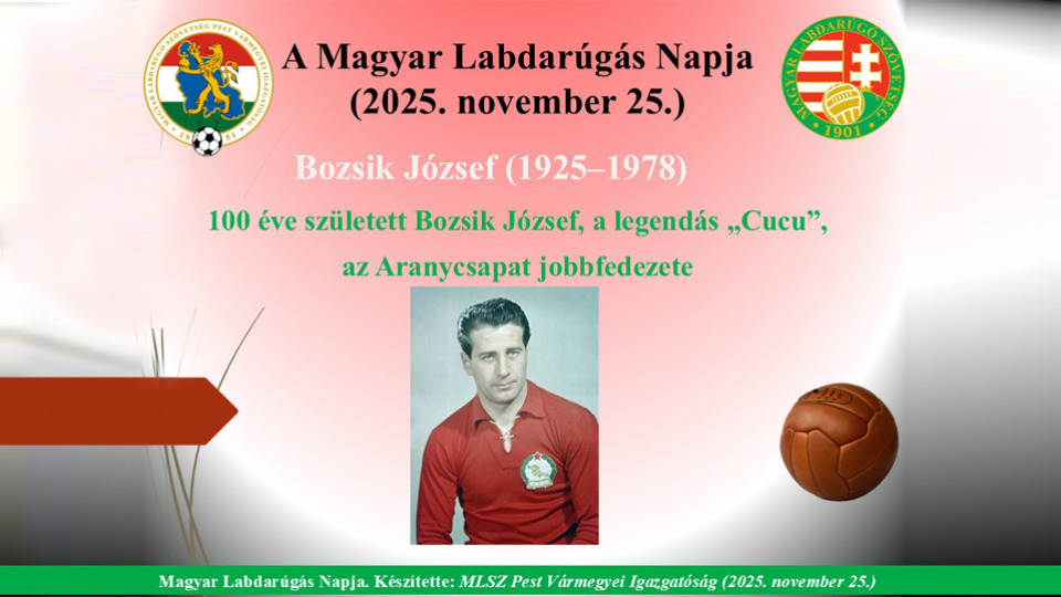Magyar Labdarúgás Napja: 100 éve született Bozsik József